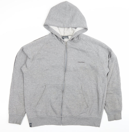 Mens UK Size L HEAD Grey Full Zip Hoodie