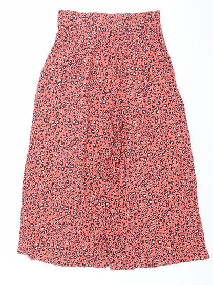 Womens UK Size 6 Marks and Spencer Regular Fit Wide-Leg Red Trousers