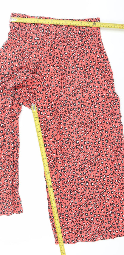 Womens UK Size 6 Marks and Spencer Regular Fit Wide-Leg Red Trousers