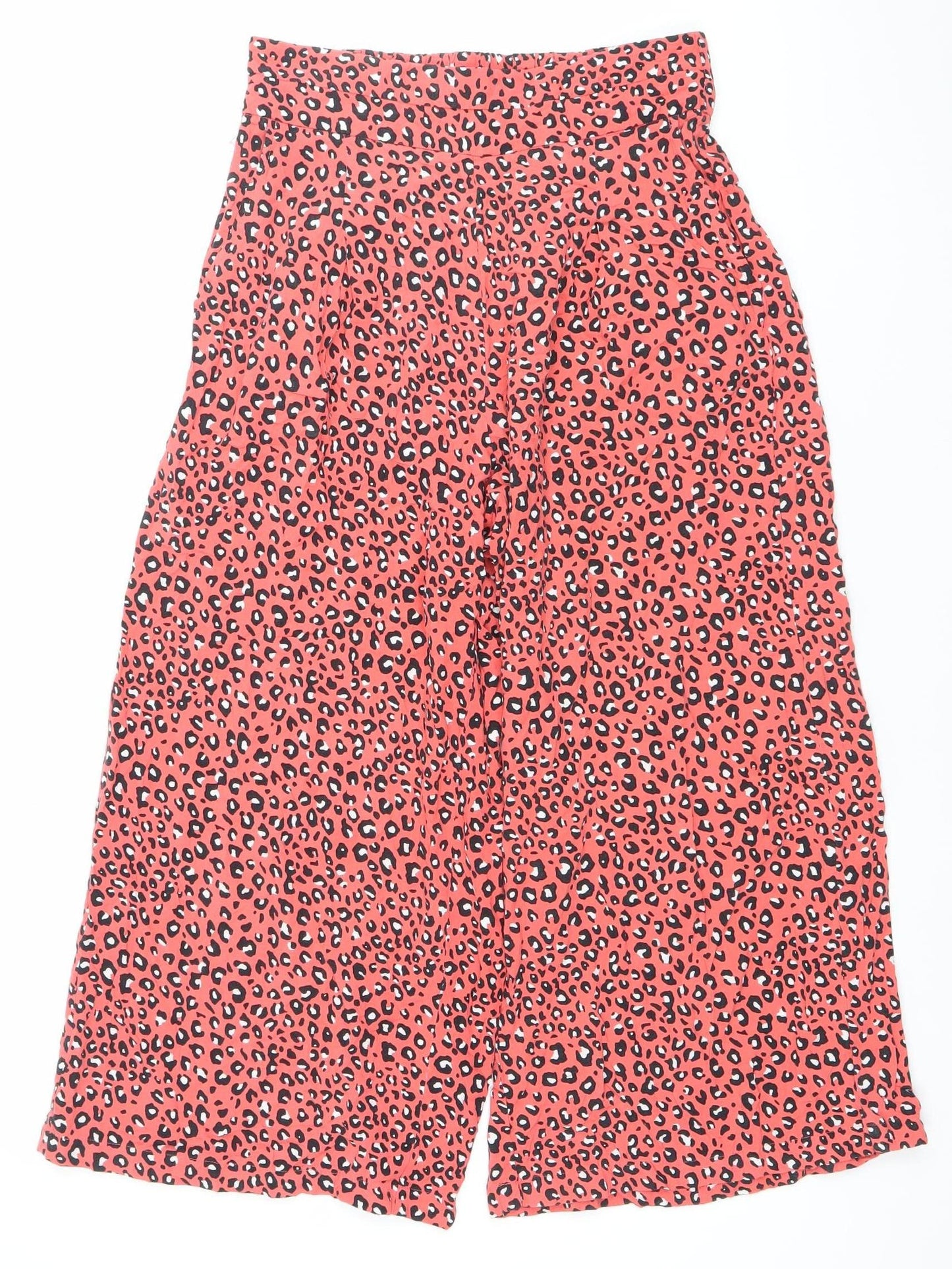 Womens UK Size 6 Marks and Spencer Regular Fit Wide-Leg Red Trousers