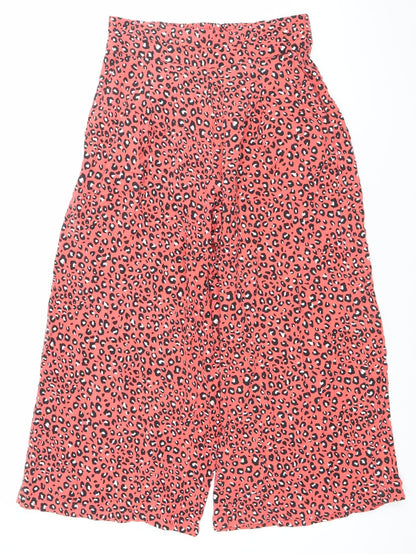Womens UK Size 6 Marks and Spencer Regular Fit Wide-Leg Red Trousers