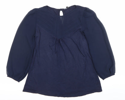 Womens UK Size 8 Warehouse Blue Tunic Blouse