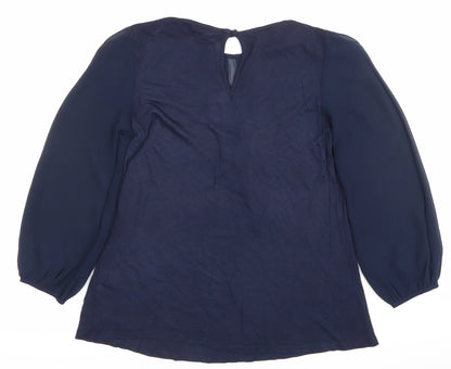 Womens UK Size 8 Warehouse Blue Tunic Blouse