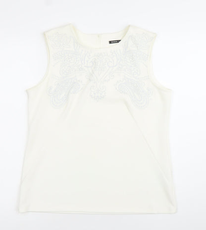 Womens UK Size 16 Roman Ivory Basic Blouse
