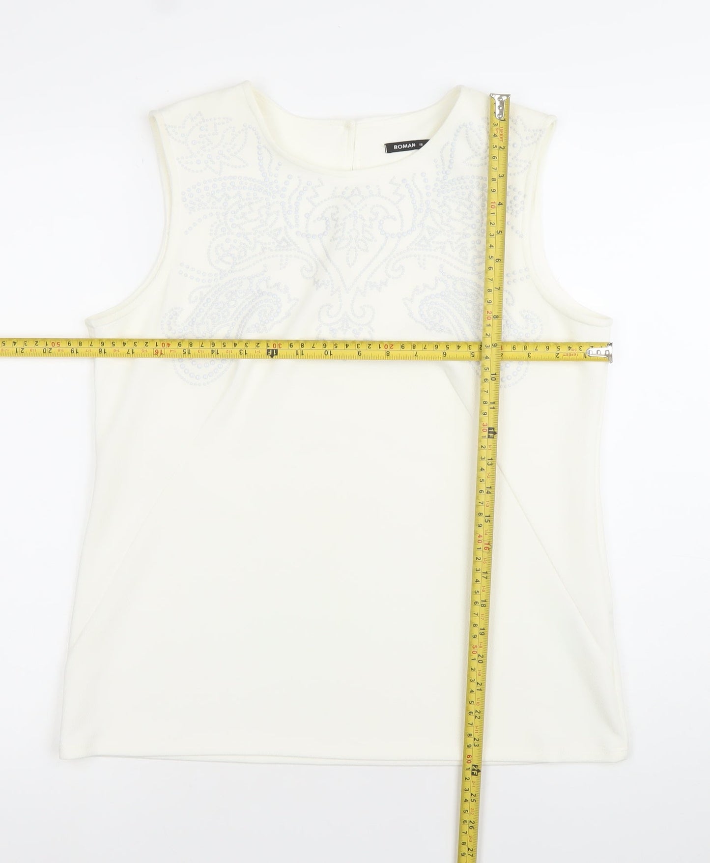 Womens UK Size 16 Roman Ivory Basic Blouse