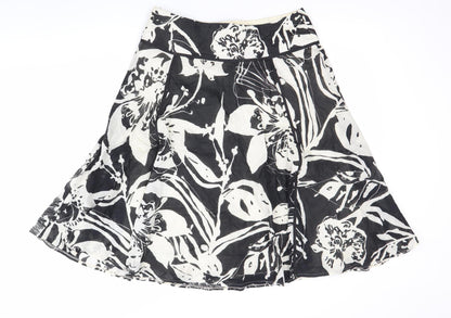Marks and Spencer Womens Black Floral A-Line Skirt Size 12