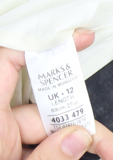 Marks and Spencer Womens Black Floral A-Line Skirt Size 12