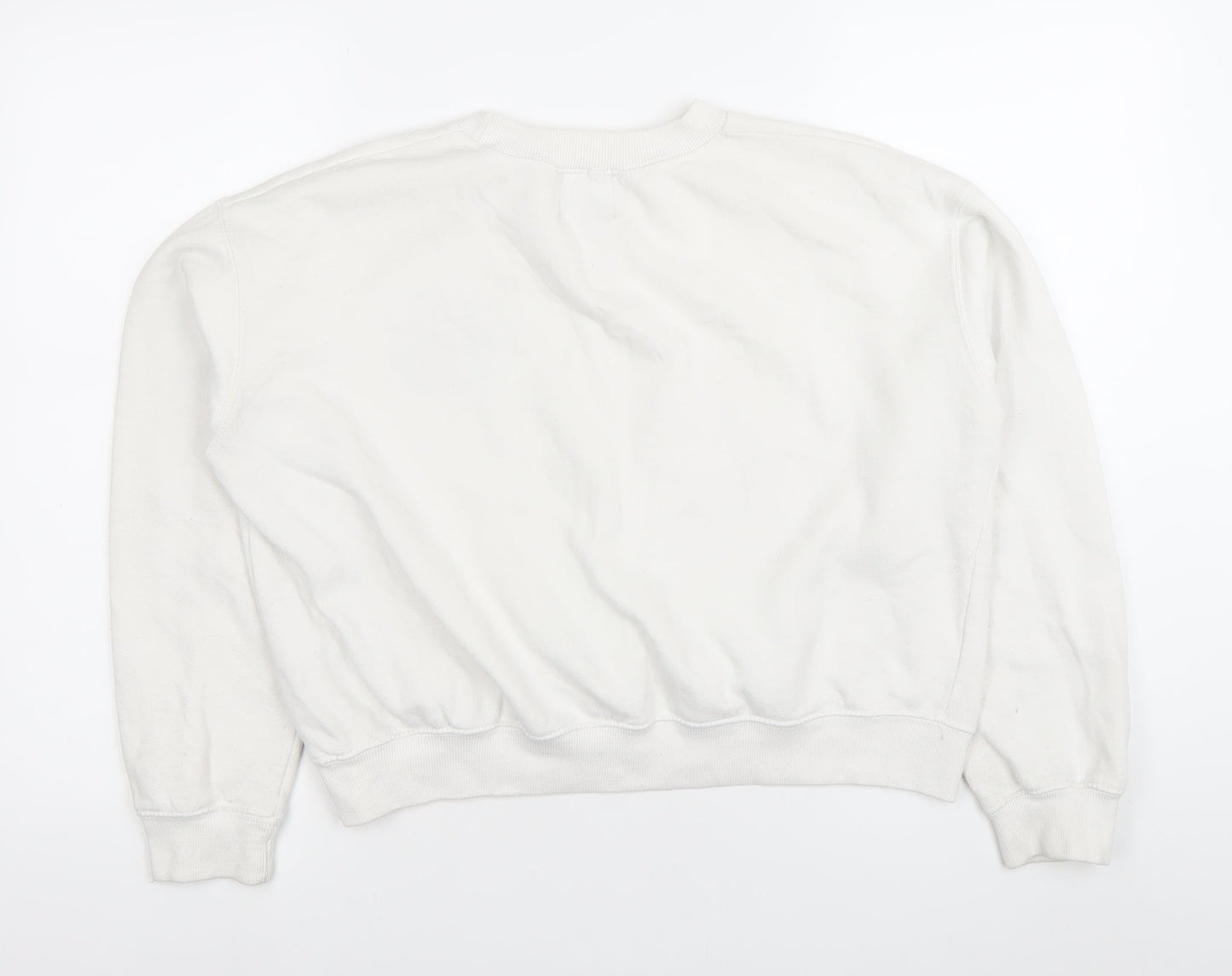 Womens UK Size 10 Pull&Bear White Pullover Sweatshirt
