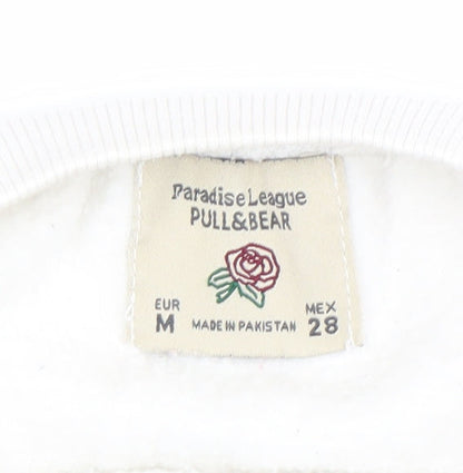 Womens UK Size 10 Pull&Bear White Pullover Sweatshirt