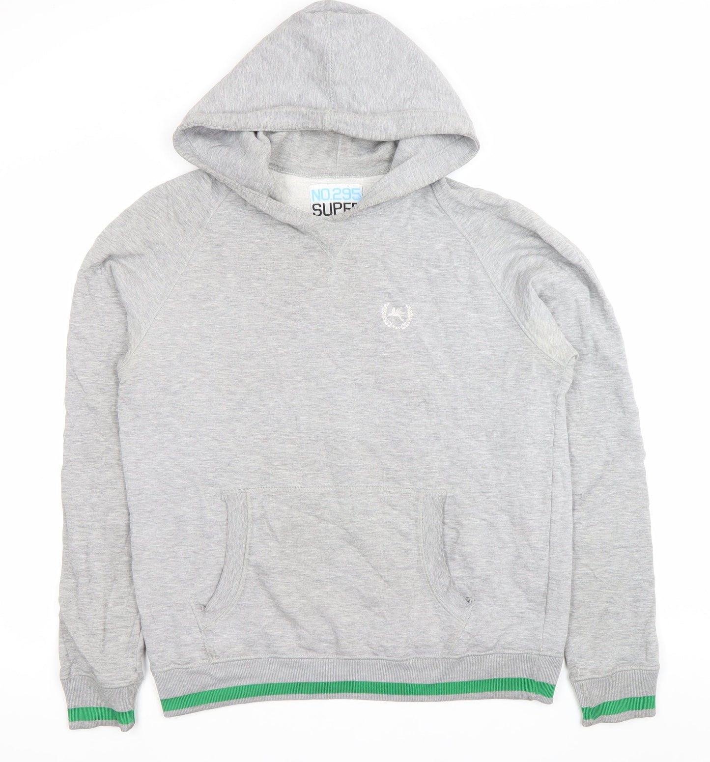 Super Men's Grey Pullover Hoodie Size L with Logo