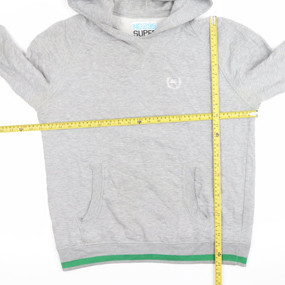 Super Men's Grey Pullover Hoodie Size L with Logo