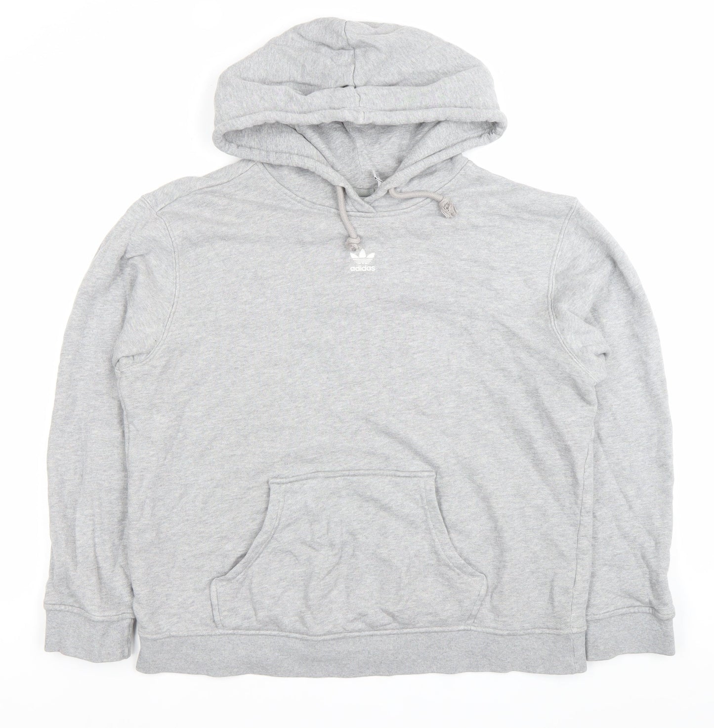 Adidas Womens Grey Pullover Hoodie Size 16 Regular Fit Casual Sportswear