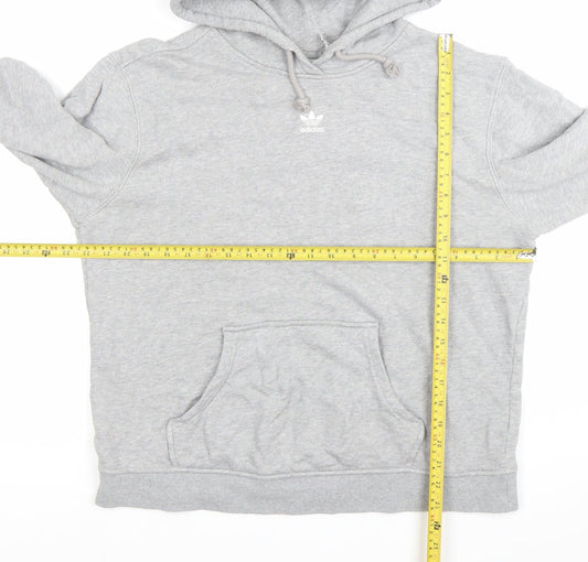 Adidas Womens Grey Pullover Hoodie Size 16 Regular Fit Casual Sportswear