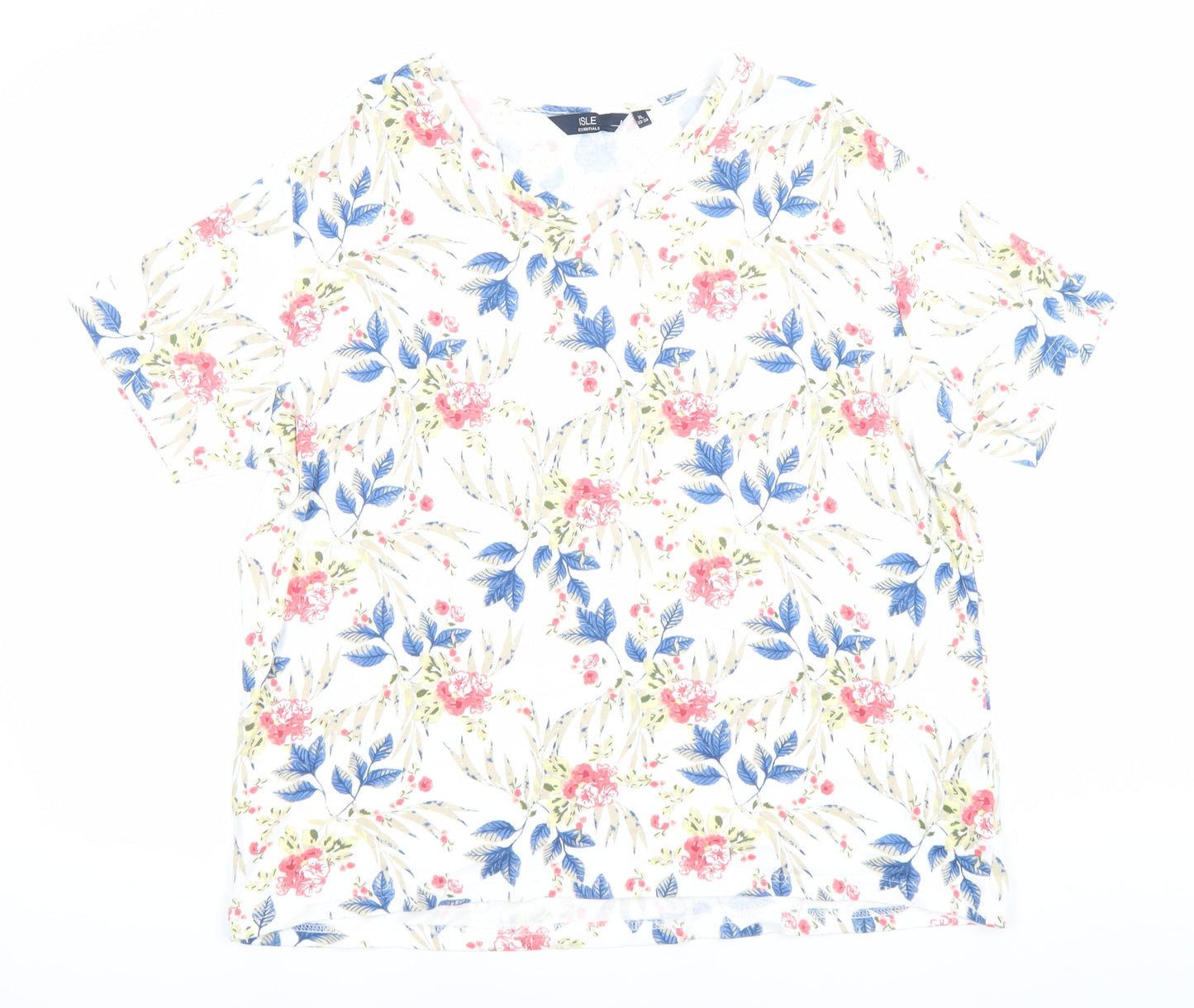 Womens UK Size 2224 Isle Essentials Multicoloured Basic T-Shirt