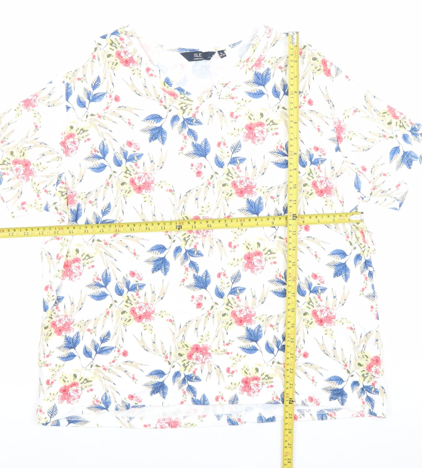 Womens UK Size 2224 Isle Essentials Multicoloured Basic T-Shirt