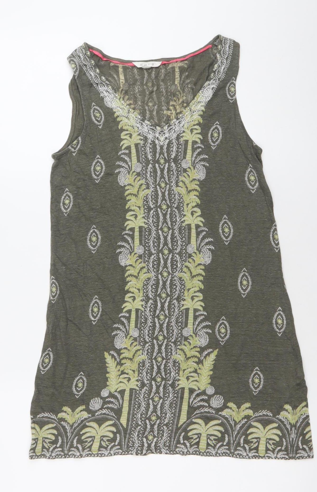 Womens UK Size 8 White Stuff Green Tunic Tank