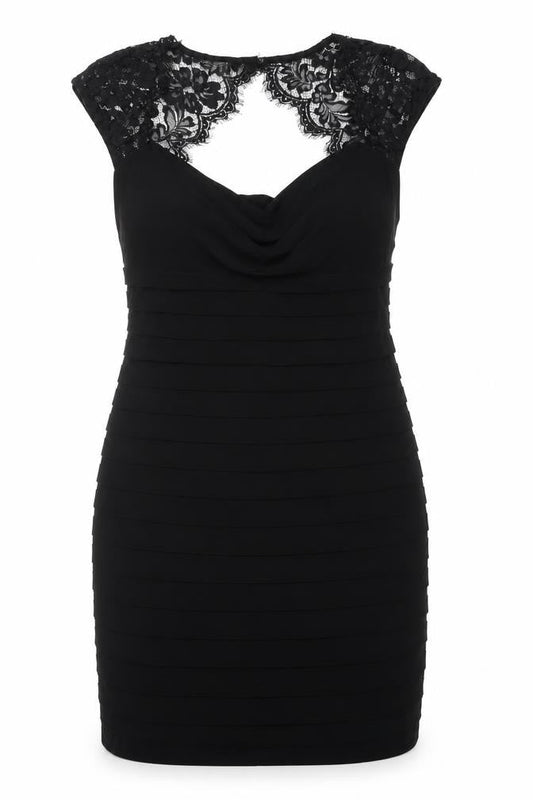 Sophie M Women’s Black Lace Bodycon Knee Length Dress Size 14