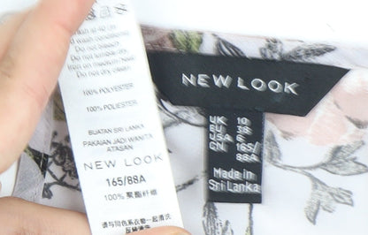 New Look Womens Multicoloured Floral Blouse Size 10 Bell Sleeve