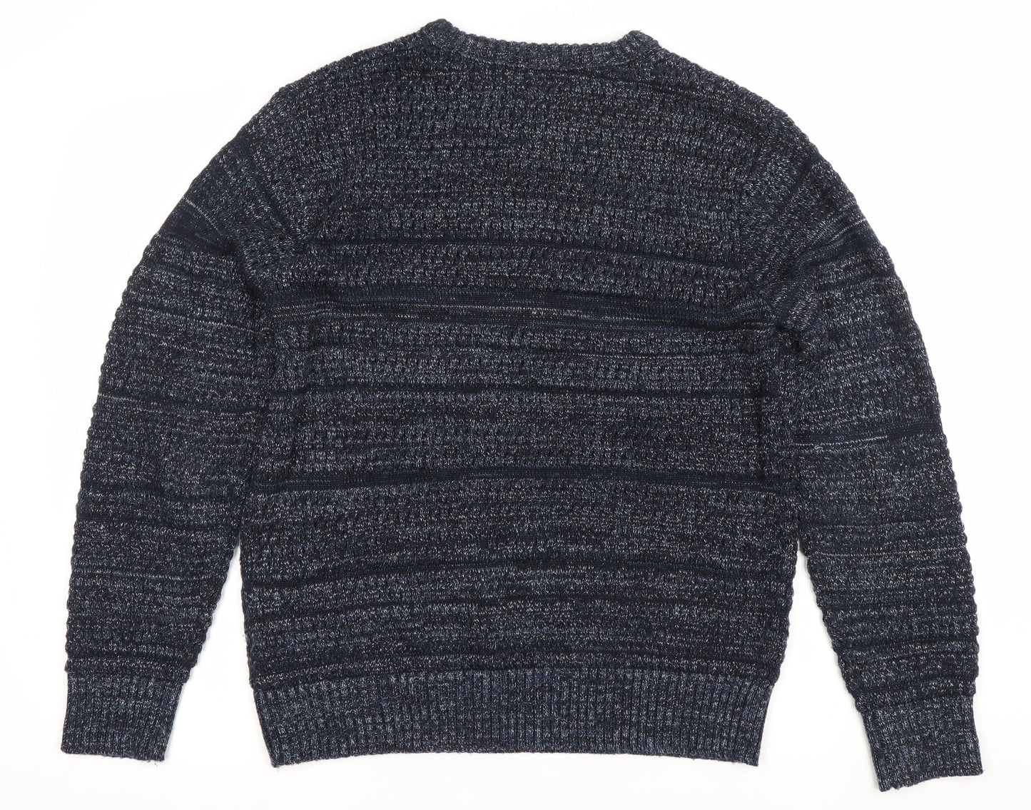 Zara Man Men's Blue L Knit Pullover Jumper Crew Neck Long Sleeve