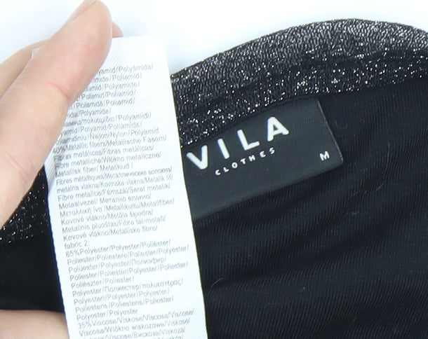 Womens UK Size M VILA Black Camisole Tank