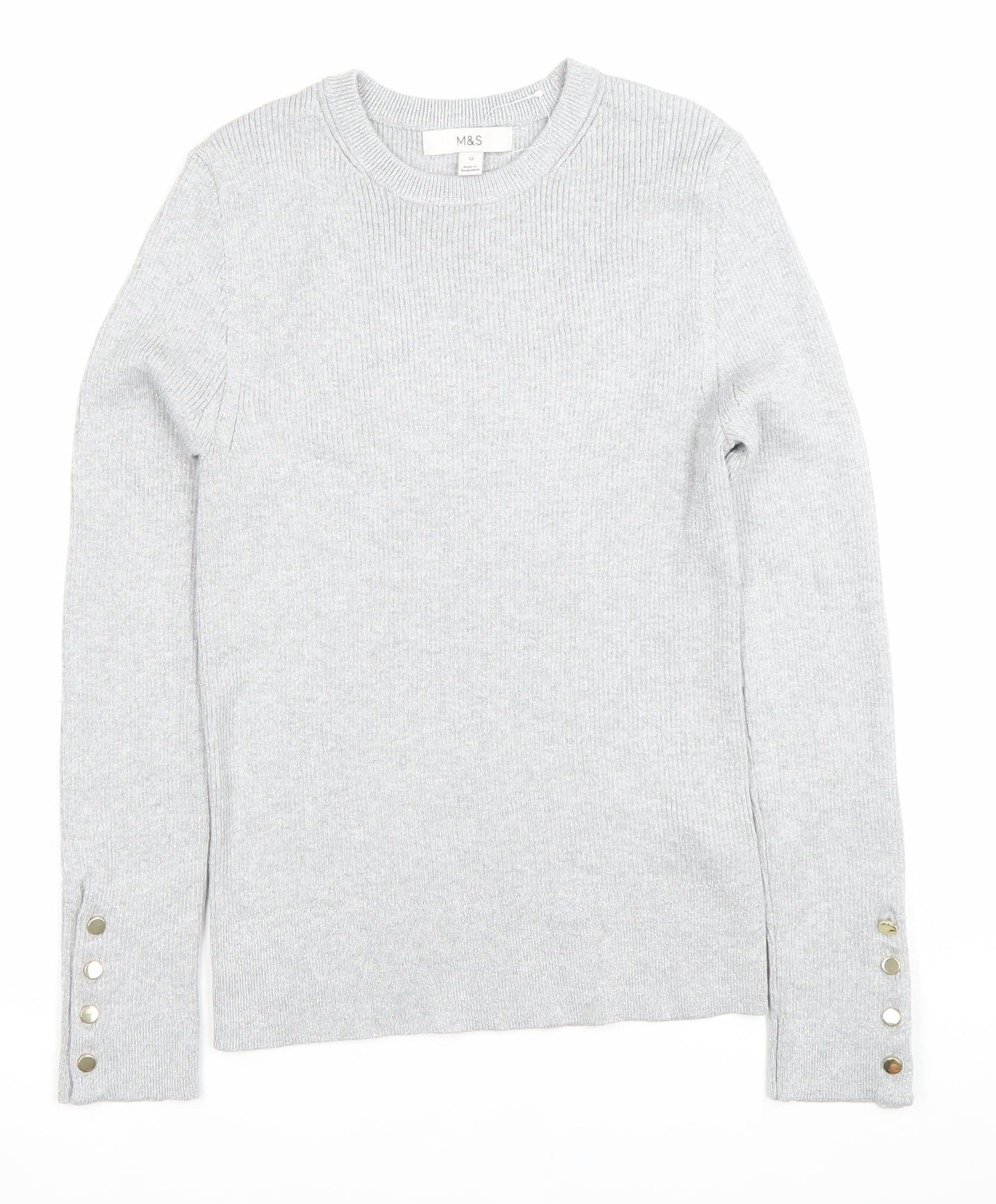 Womens UK Size 12 Marks and Spencer Grey Pullover Jumper
