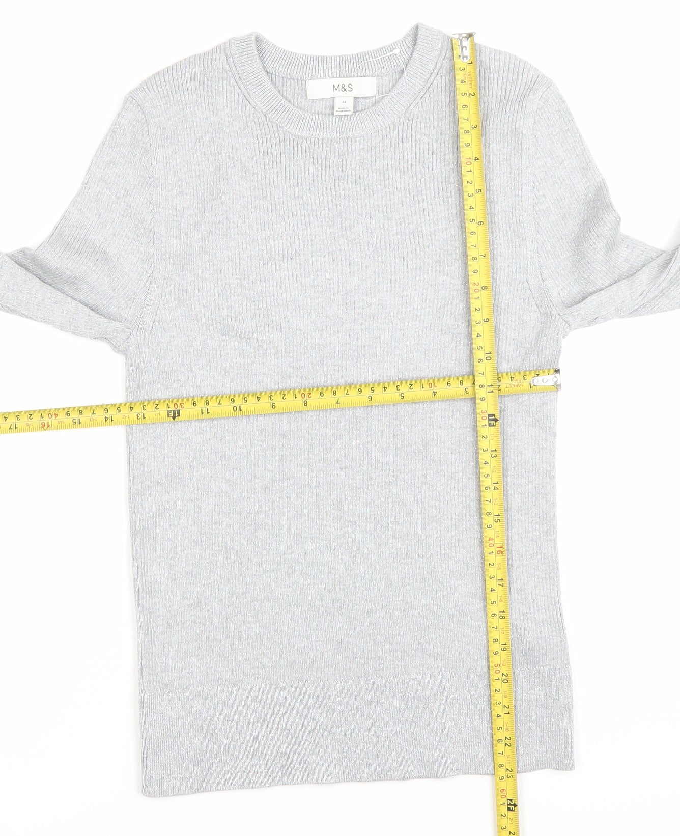 Womens UK Size 12 Marks and Spencer Grey Pullover Jumper