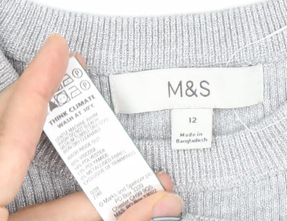 Womens UK Size 12 Marks and Spencer Grey Pullover Jumper