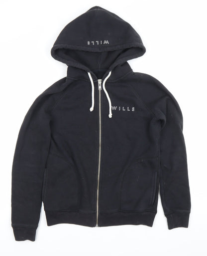 Womens UK Size 6 Jack Wills Black Full Zip Hoodie