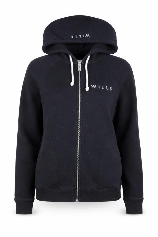 Womens UK Size 6 Jack Wills Black Full Zip Hoodie
