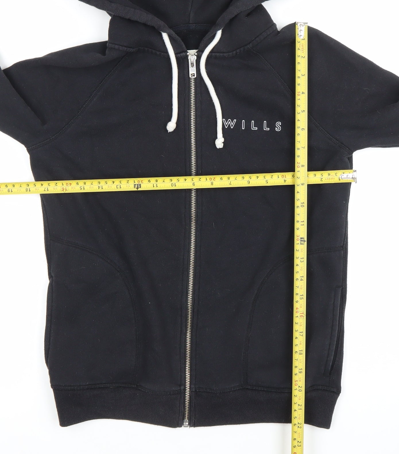 Womens UK Size 6 Jack Wills Black Full Zip Hoodie