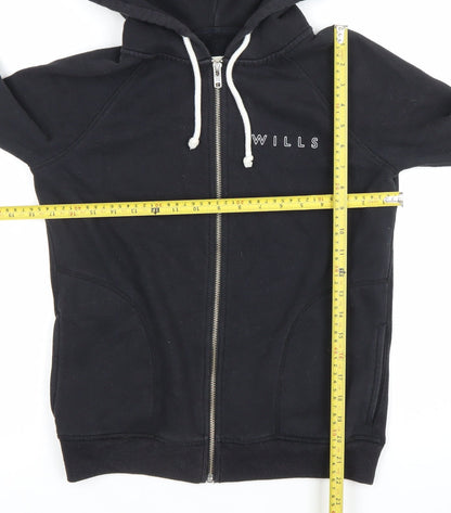 Womens UK Size 6 Jack Wills Black Full Zip Hoodie