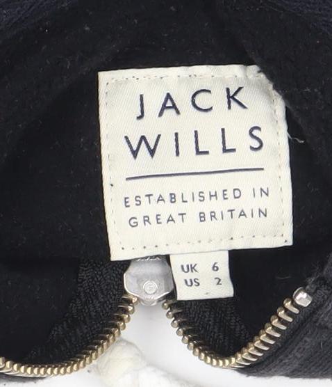 Womens UK Size 6 Jack Wills Black Full Zip Hoodie