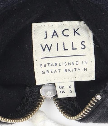 Womens UK Size 6 Jack Wills Black Full Zip Hoodie
