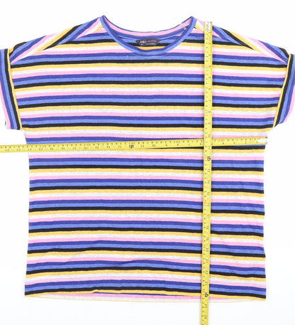 Womens UK Size 14 Marks and Spencer Multicoloured Basic T-Shirt