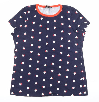 Womens UK Size 16 Dorothy Perkins Blue Basic T-Shirt