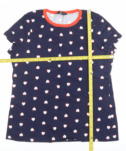 Womens UK Size 16 Dorothy Perkins Blue Basic T-Shirt