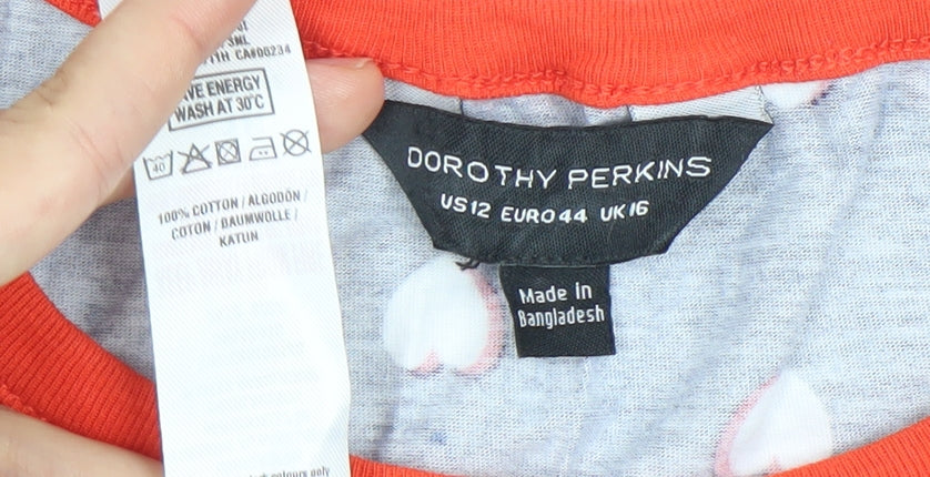 Womens UK Size 16 Dorothy Perkins Blue Basic T-Shirt