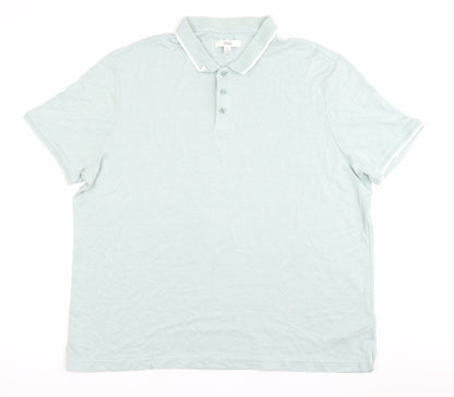 Marks and Spencer Men’s Green 2XL Polo Shirt Modal Blend