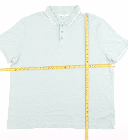 Marks and Spencer Men’s Green 2XL Polo Shirt Modal Blend