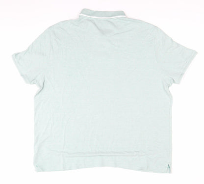 Marks and Spencer Men’s Green 2XL Polo Shirt Modal Blend