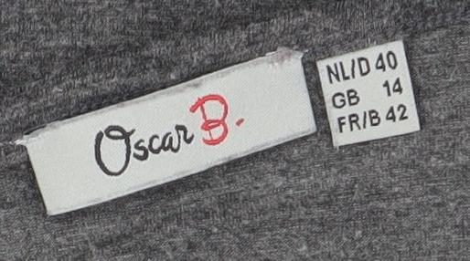 Womens UK Size 14 Oscar B Grey Wrap Blouse
