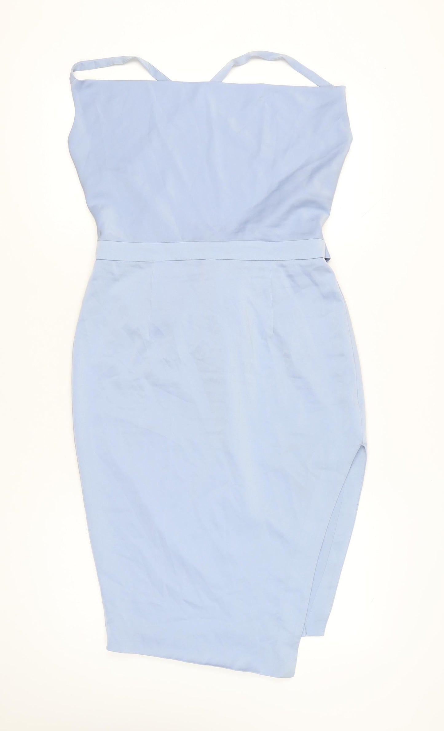 Lavish Alice Women’s Blue Size 14 Bodycon Midi Dress Sleeveless Belted