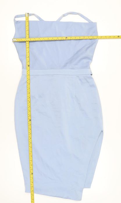 Lavish Alice Women’s Blue Size 14 Bodycon Midi Dress Sleeveless Belted
