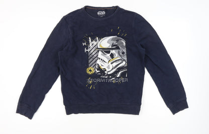 Next Boys Blue Star Wars Stormtrooper Sweatshirt 15 Years Crew Neck Pullover