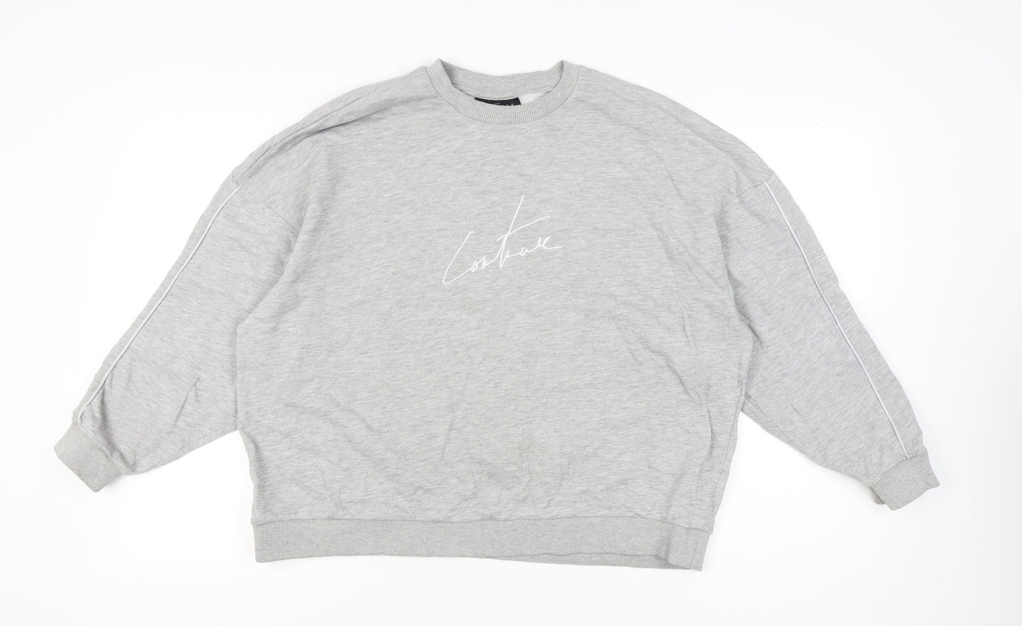 The Couture Club Womens Grey Sweatshirt Size 8 Logo Pullover
