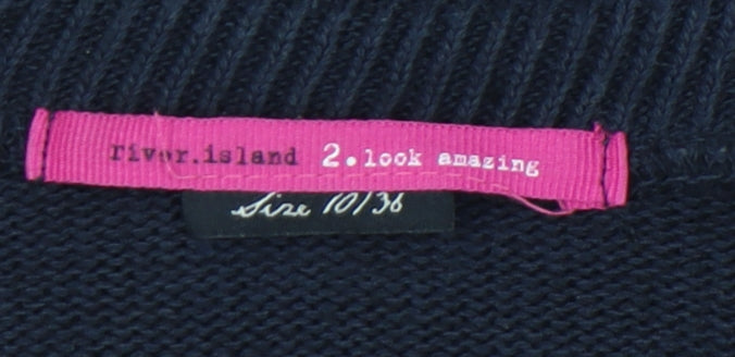 Womens UK Size 10 River Island Black Cardigan Jumper