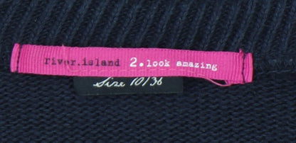Womens UK Size 10 River Island Black Cardigan Jumper