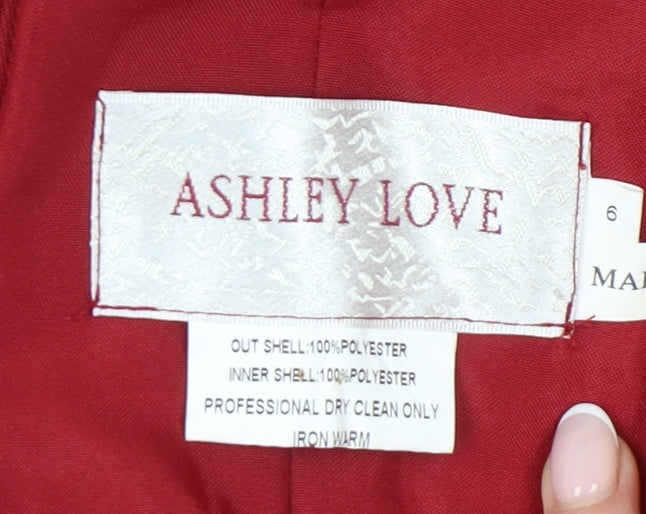 Ashley Love Women’s Red Size 6 Slip Dress Formal Party Cocktail