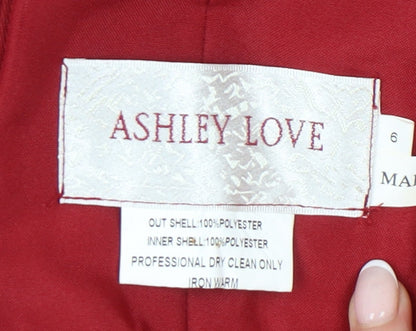 Ashley Love Women’s Red Size 6 Slip Dress Formal Party Cocktail