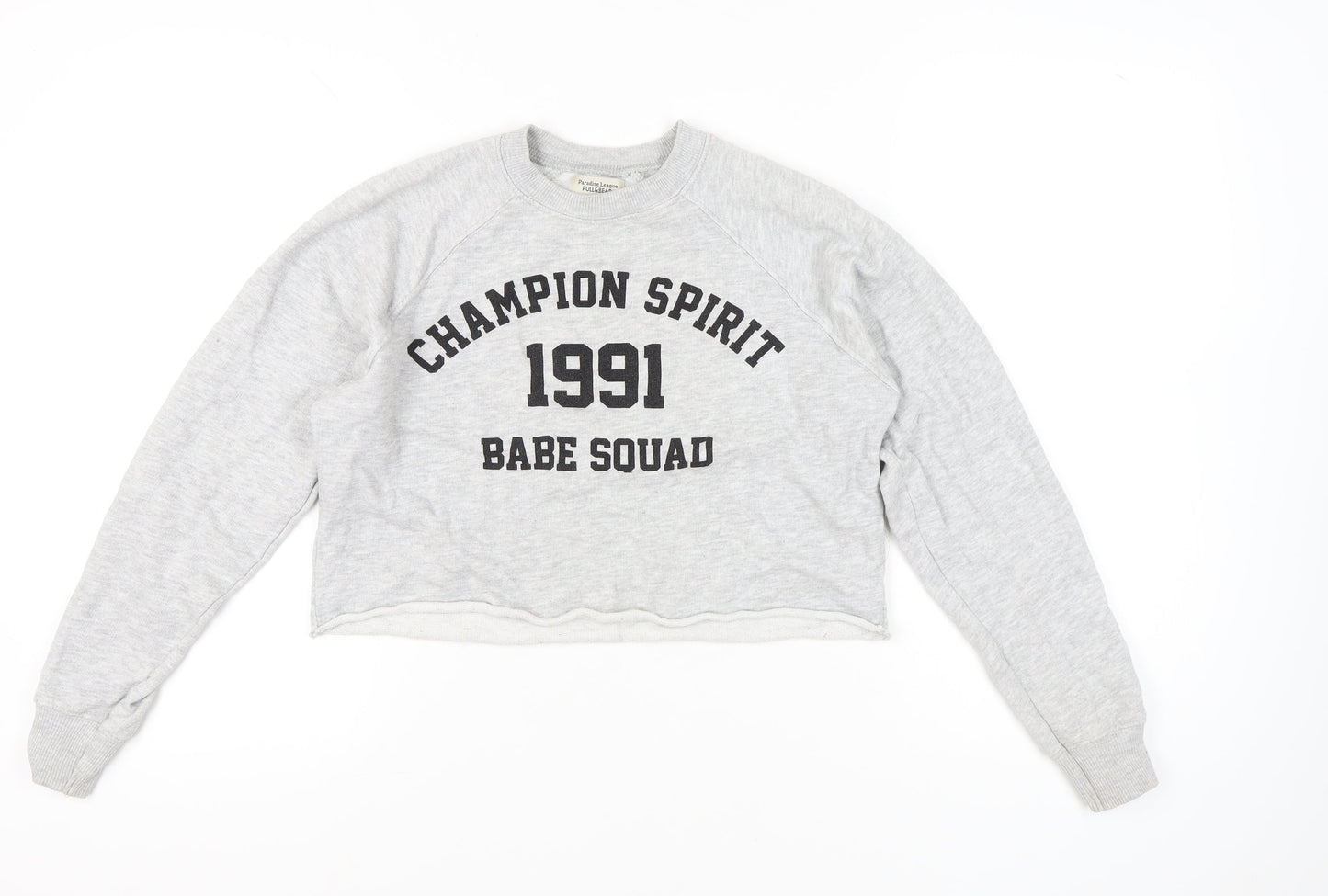 Womens UK Size XS Pull&Bear Grey Pullover Sweatshirt